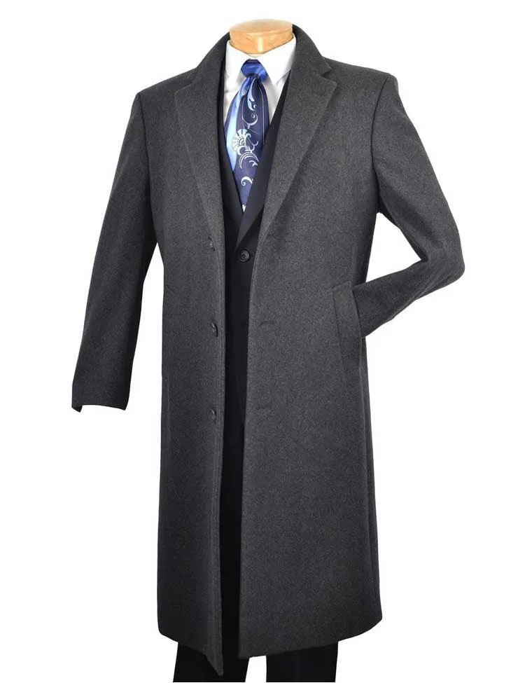 Men’s Full Length Topcoat in Charcoal