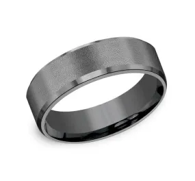 Men's Wedding Band, 7MM Darkened Tantalum Comfort Fit