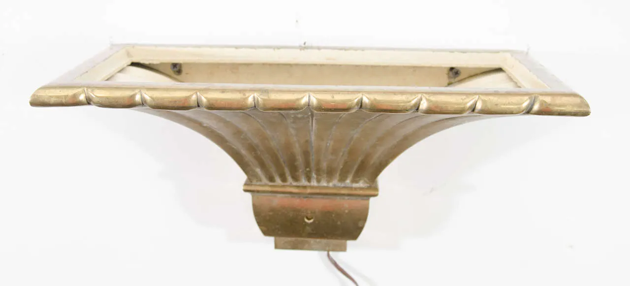 Midcentury Pair of Brass Fluted Sconces in the Manner of Chapman