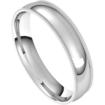 Milgrain Edge Domed Comfort-fit Men's Wedding Band