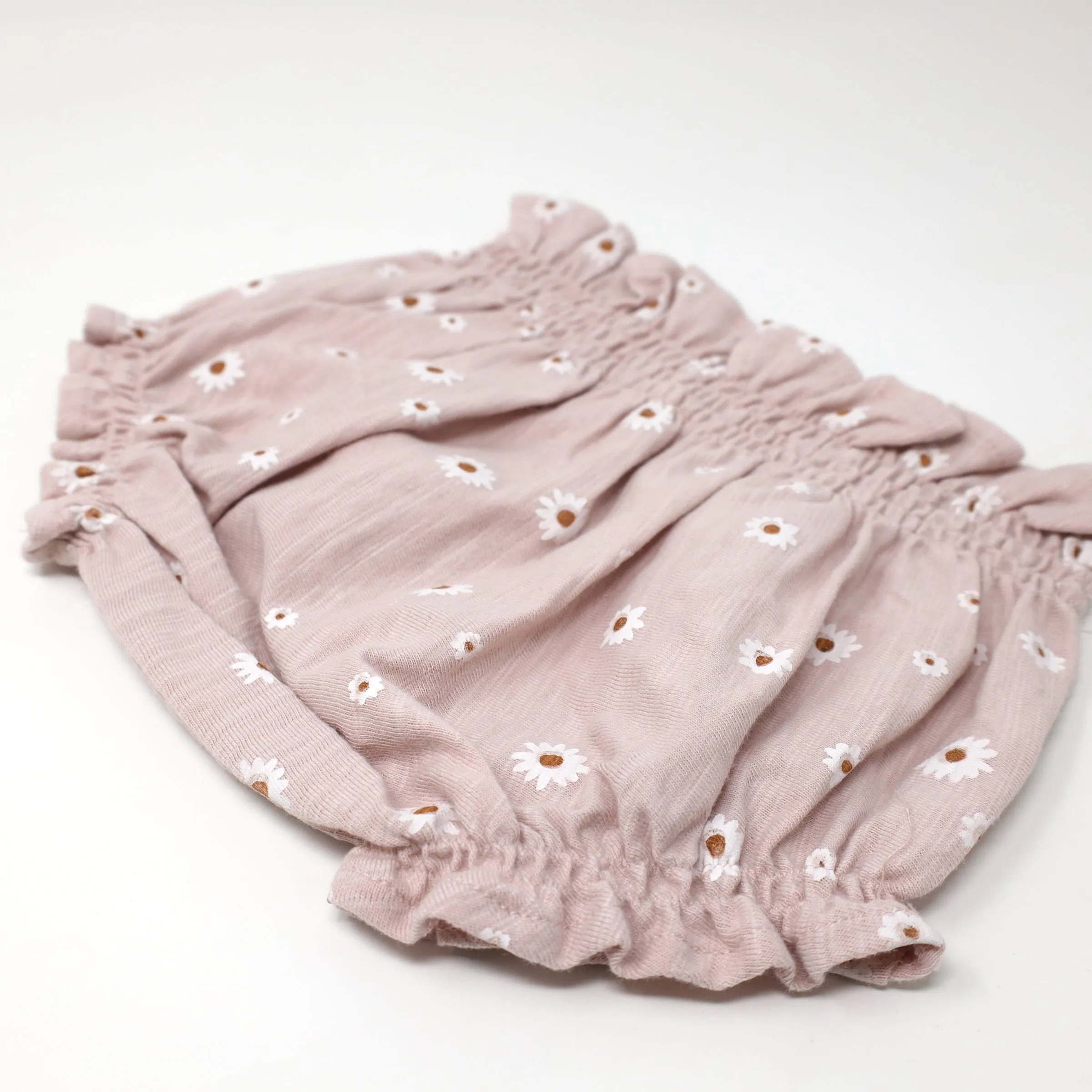 oh baby! Butterfly Short Sleeve Tee and Tushie set - Mini Daisies White Print -Blush