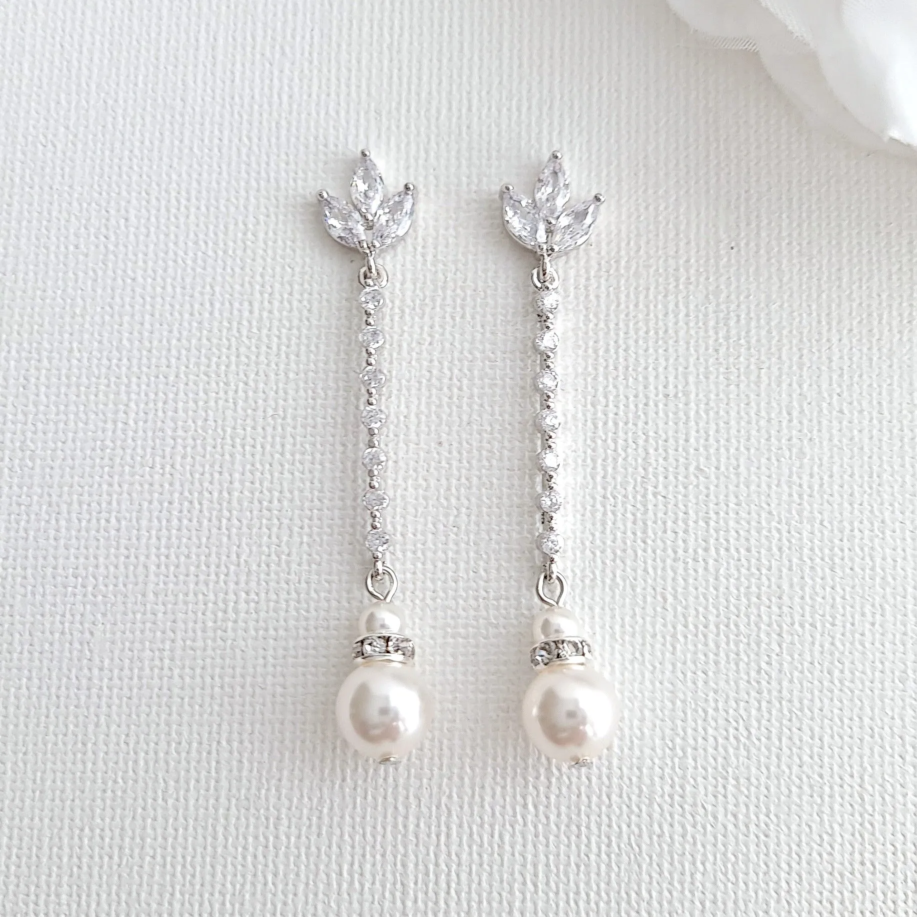 Pearl Drop Gold Earrings- Jodi