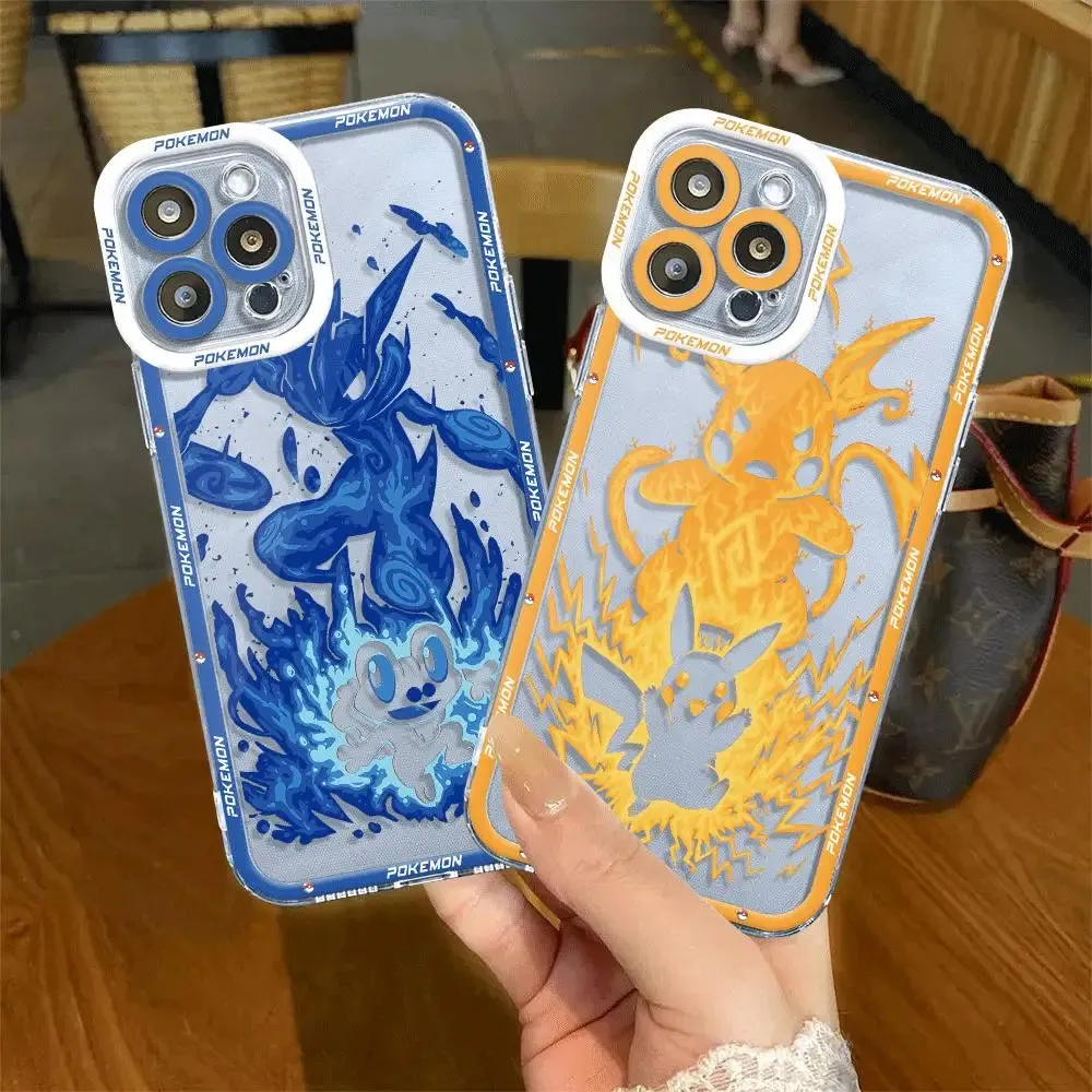 Pokemon Pikachu Phone Case for Apple iPhone 11 13 14 Pro Max 15 Pro 7 8 Plus 12 Mini X XS Max XR SE 2022 Clear Silicone Cover