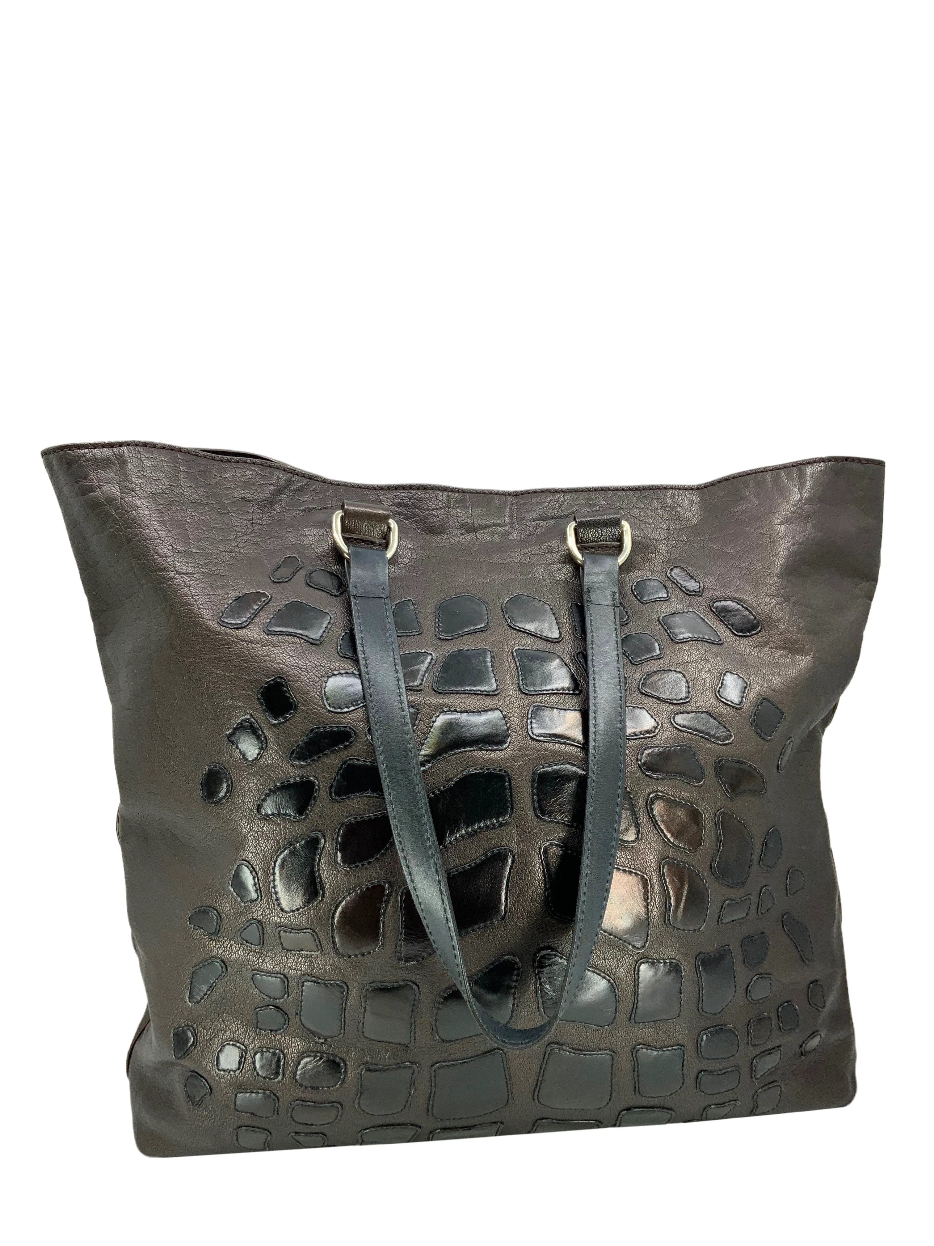 Prada Vintage Metallic Leather Large Tote