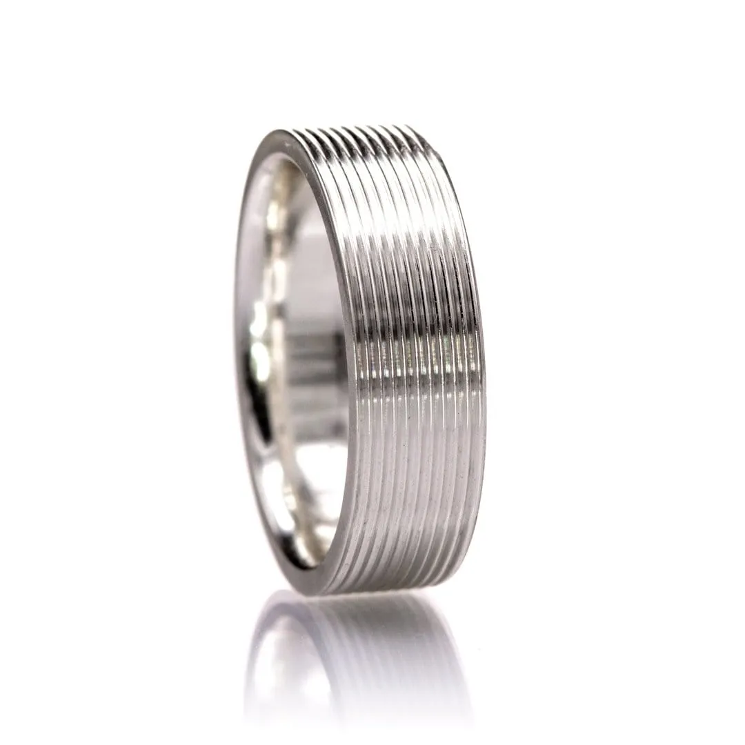 Ridged Textured Men's Comfort-fit Wedding Band