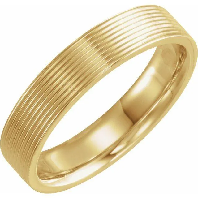 Ridged Textured Men's Comfort-fit Wedding Band