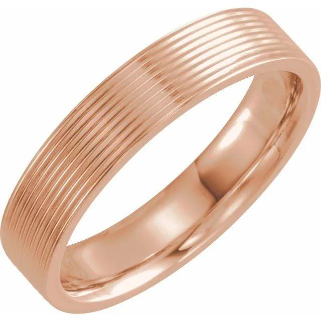 Ridged Textured Men's Comfort-fit Wedding Band