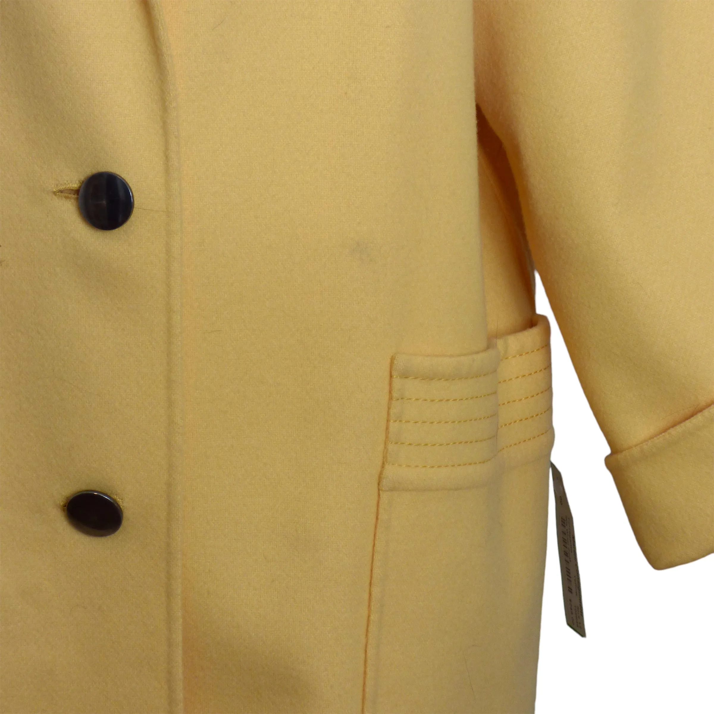 SALVATORE FERRAGAMO- AS IS 80s Yellow Wool Coat, Size 12