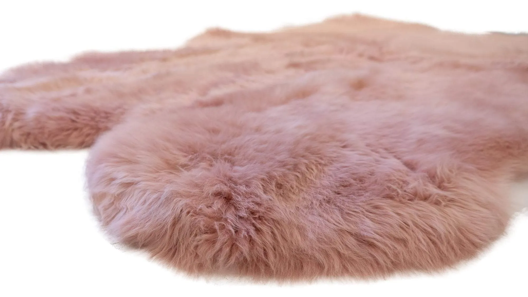 Sheepskin Rug - Dust Pink - Quad Sized (180 x 110cm) - Long Wool Australian Merino Sheepskin