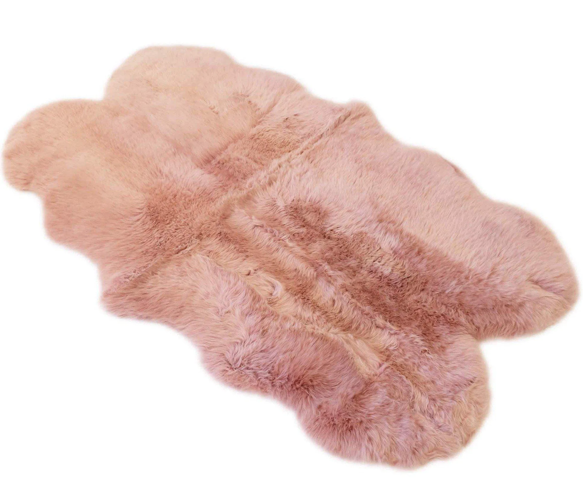 Sheepskin Rug - Dust Pink - Quad Sized (180 x 110cm) - Long Wool Australian Merino Sheepskin