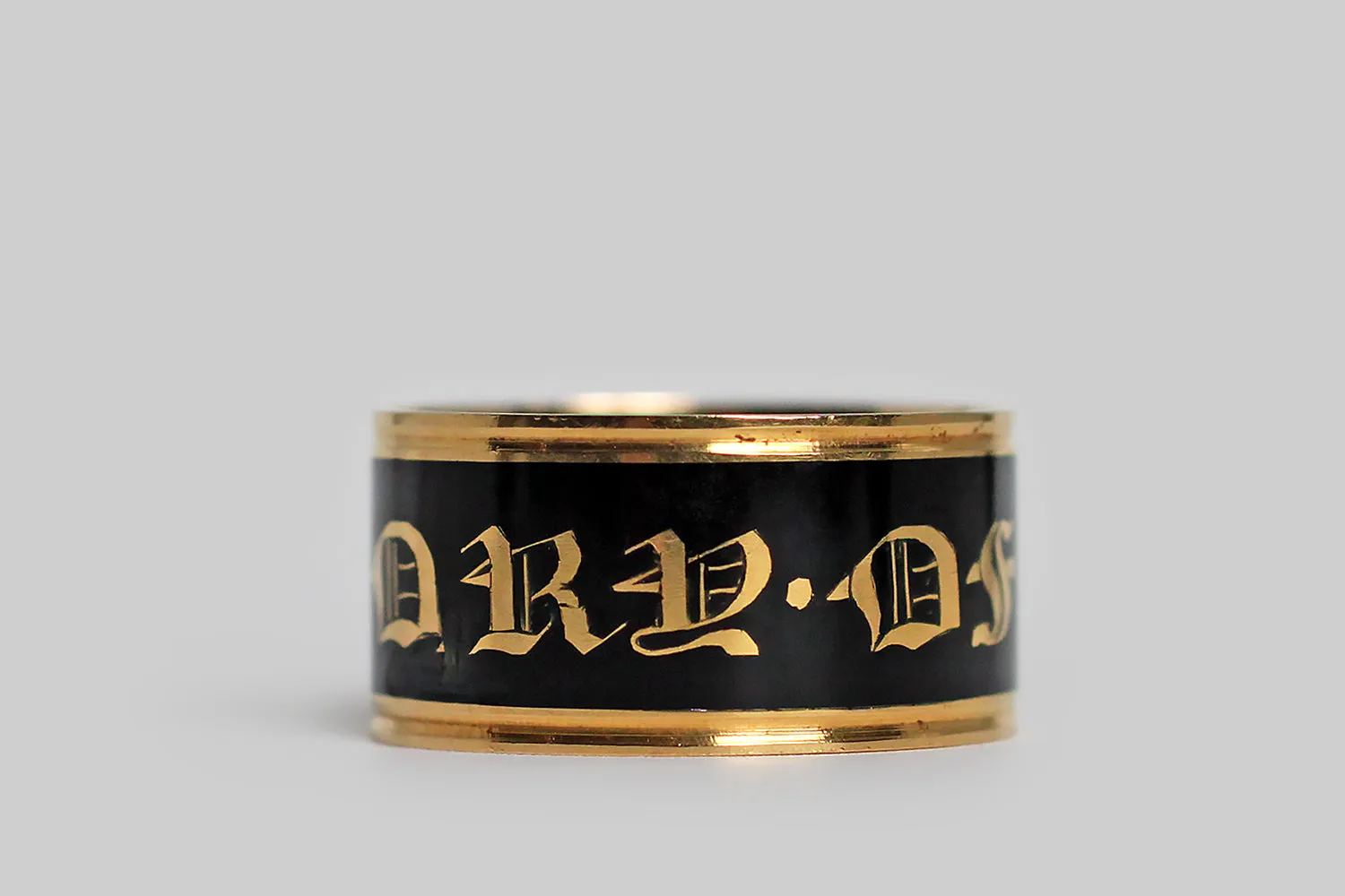 Sleek Georgian Enamel Mourning Band