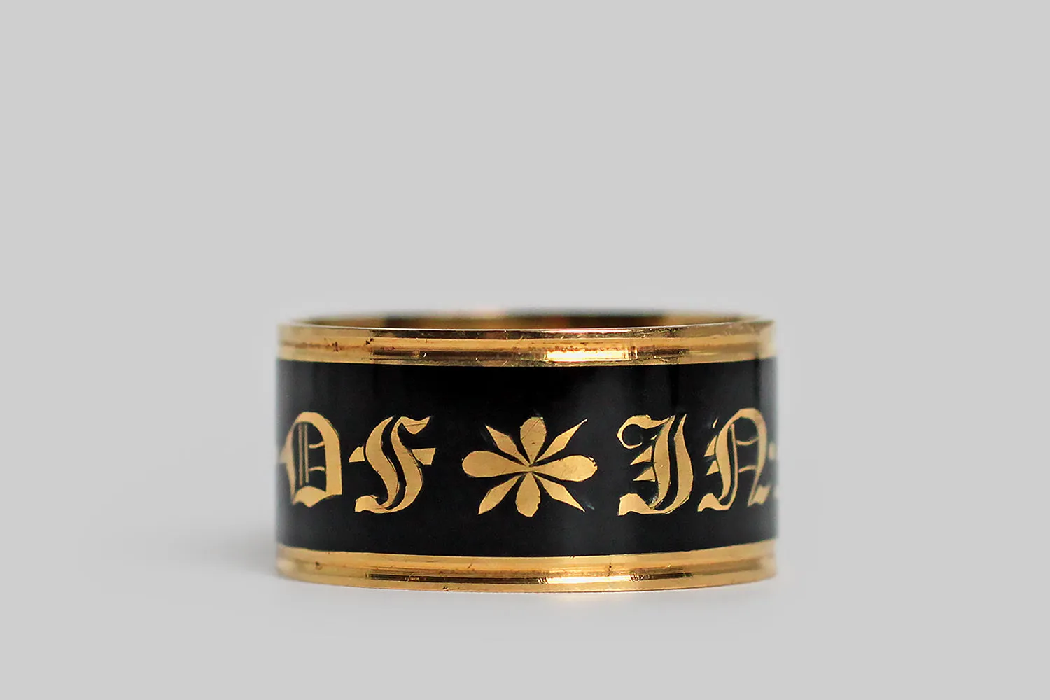 Sleek Georgian Enamel Mourning Band