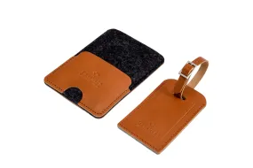 Slim leather passport case/ vegetable tanned dark felt