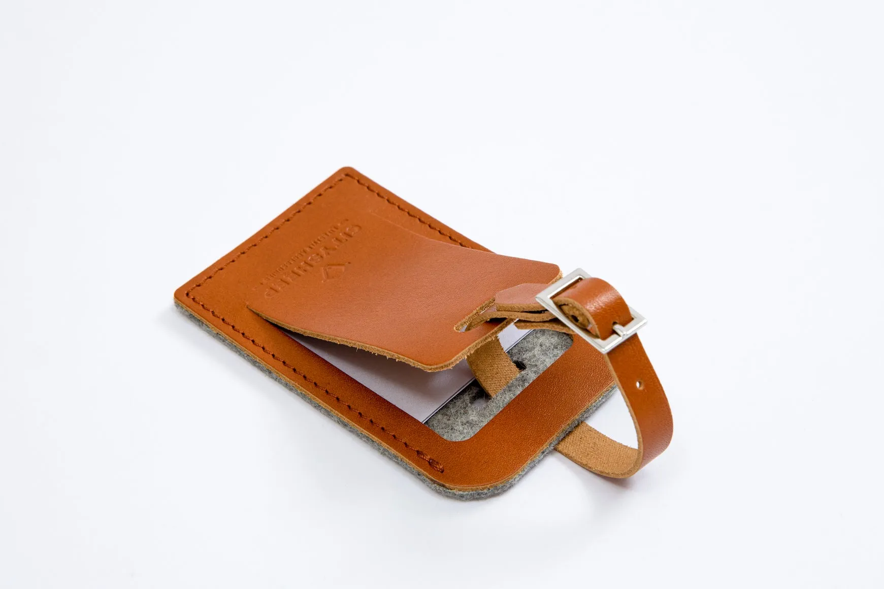 Slim leather passport case/ vegetable tanned dark felt