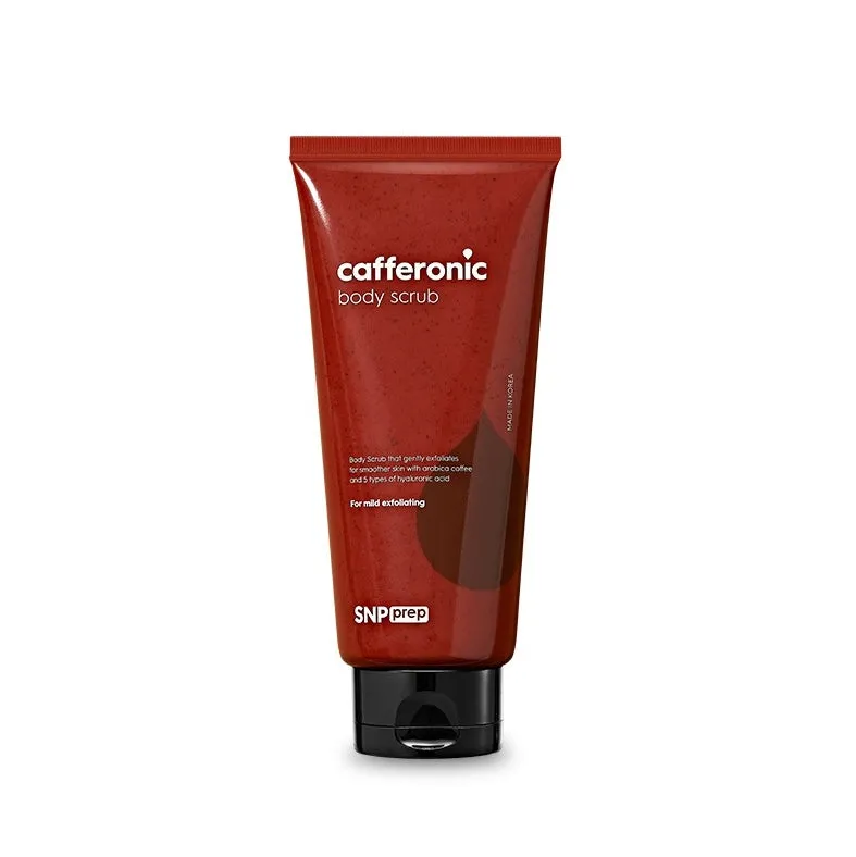 SNP Prep Cafferonic Body Scrub 180ml Skincare Texture Hypoallergenic Exfoliation Hyaluronic Acid