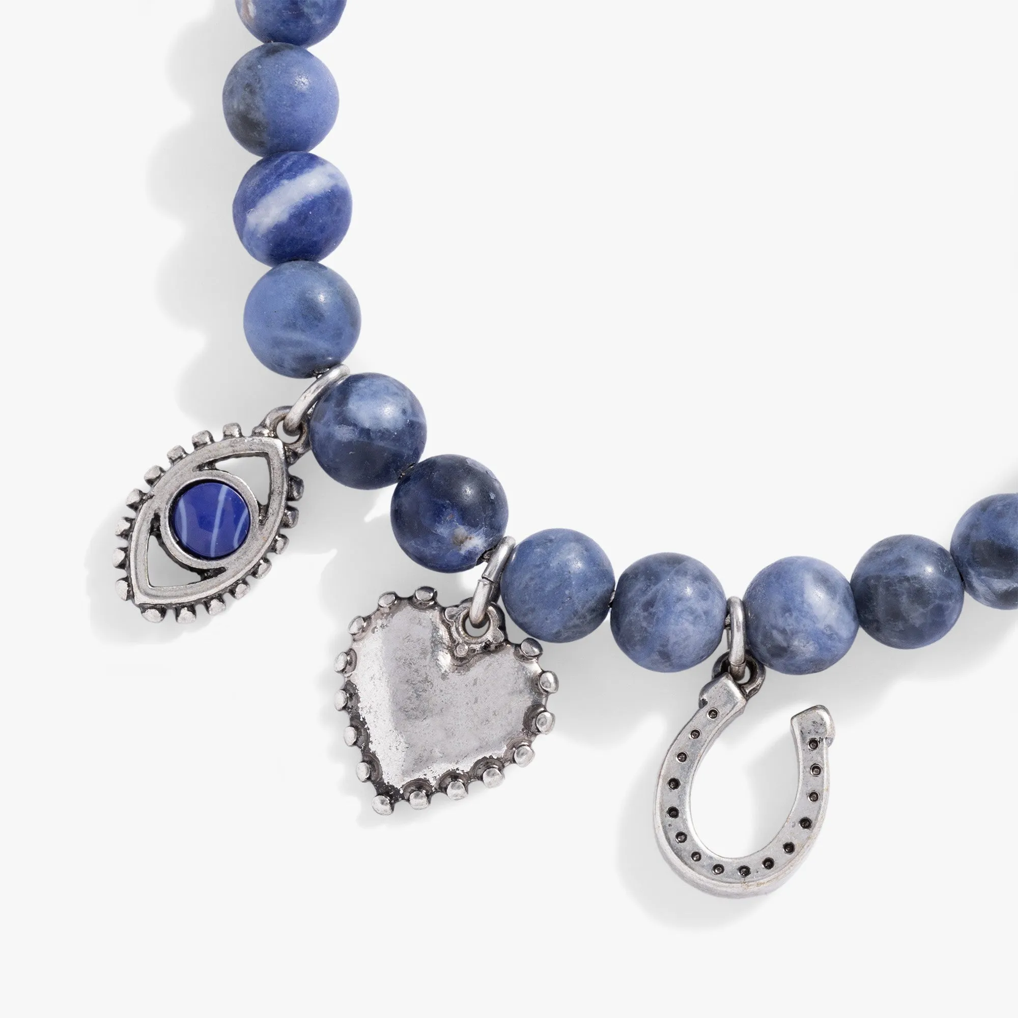 Sodalite Multicharm Bolo Bracelet