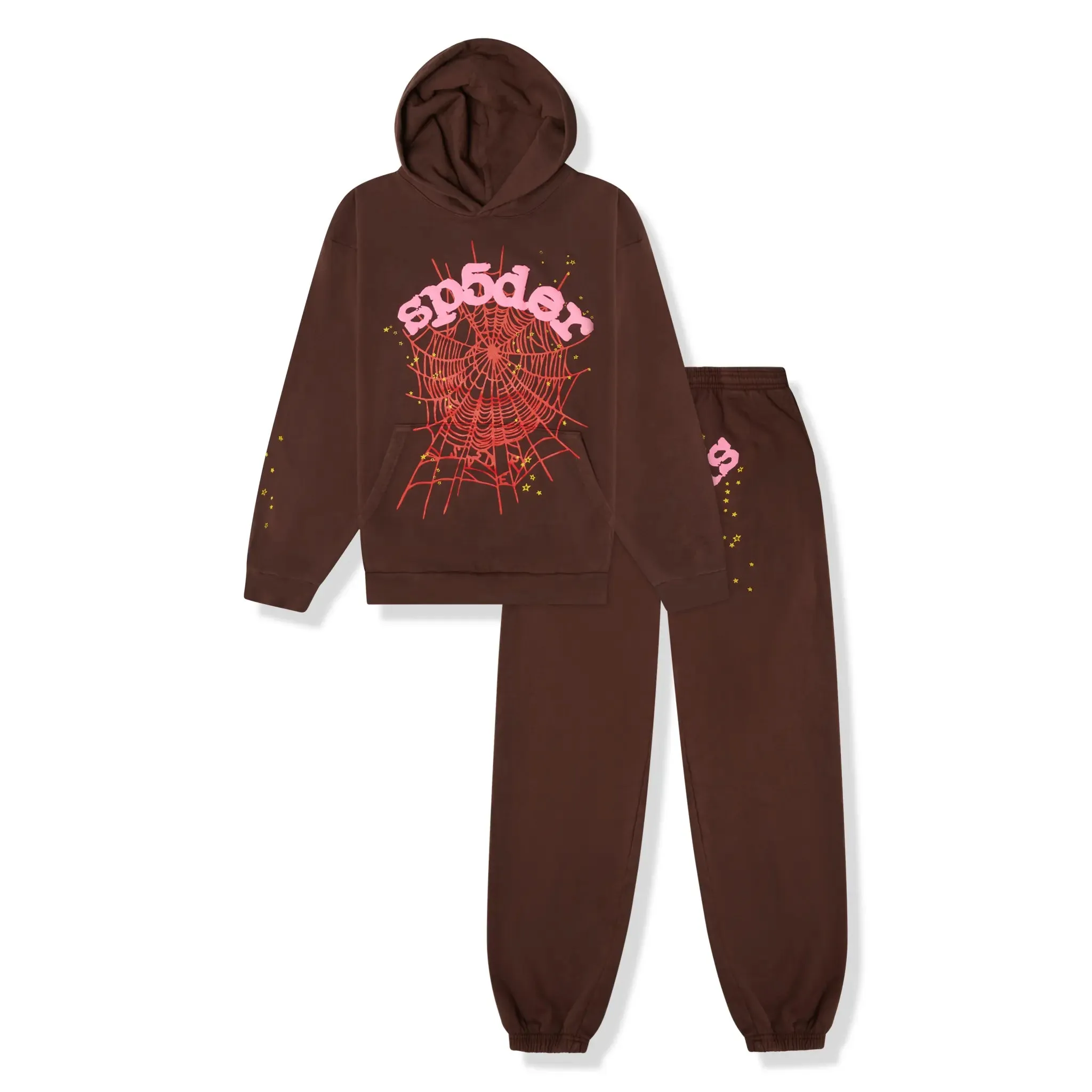 Sp5der Classic Web Brown Tracksuit