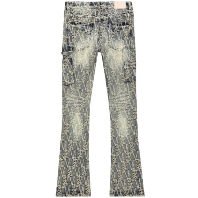 Valabasas V-Scrawl Stacked Flare Jean (Black Dirty Vintage) VLBS6021