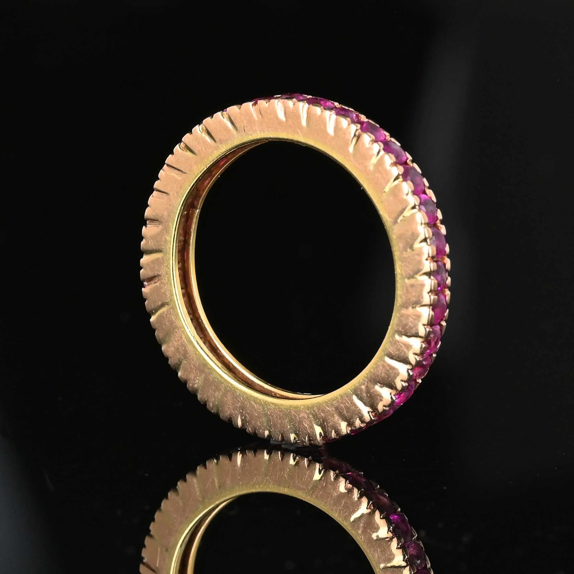 Vintage 14K Rose Gold Full Eternity Ruby Ring Band