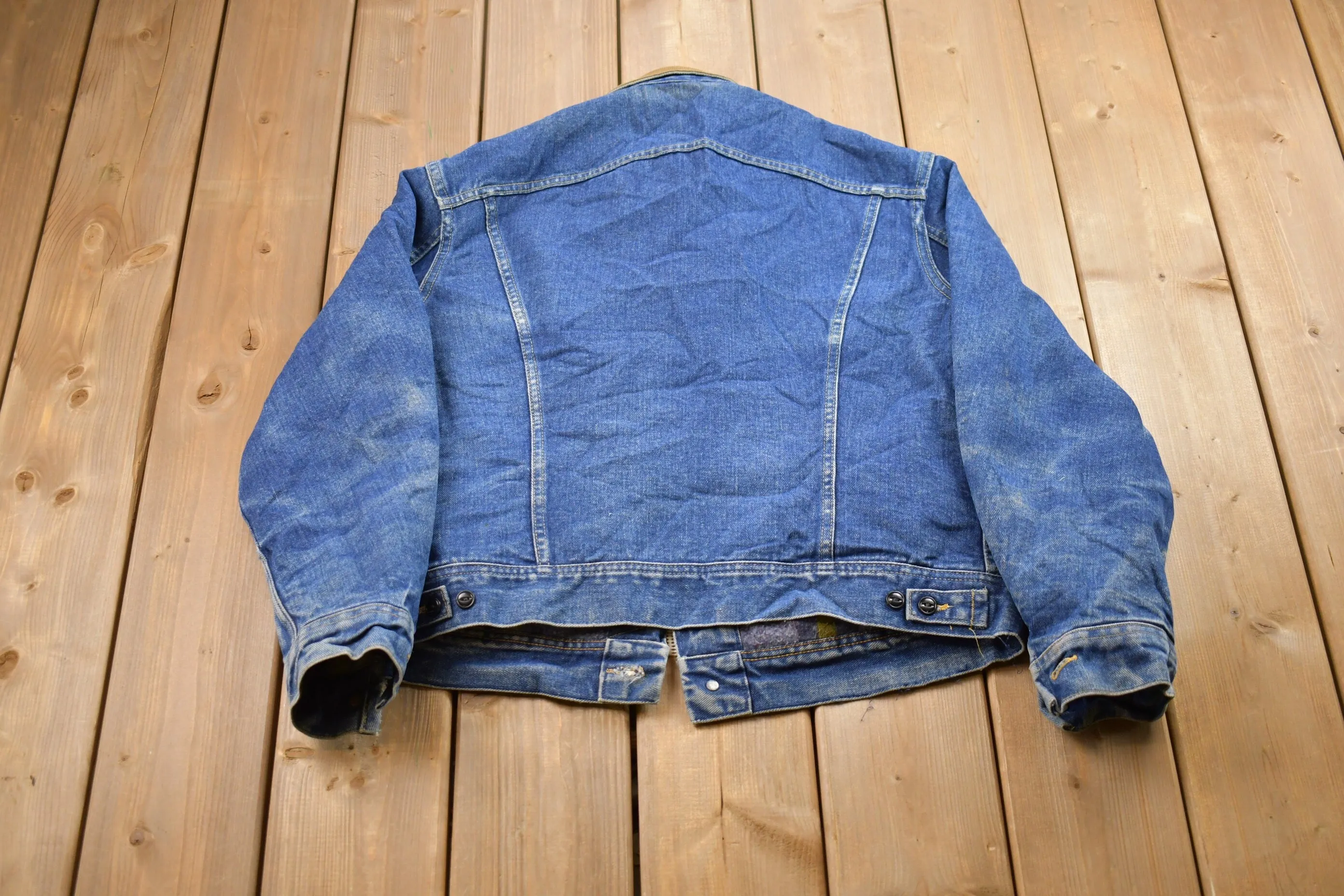 Vintage 1970s Lee Storm Rider Denim Jean Jacket / Vintage Denim / Streetwear / Vintage Fall Outerwear / Fall Jacket / Blanket Lined