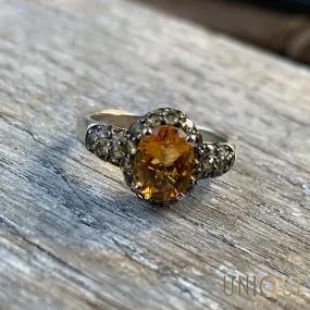 Vintage Sterling Silver Citrine Ring