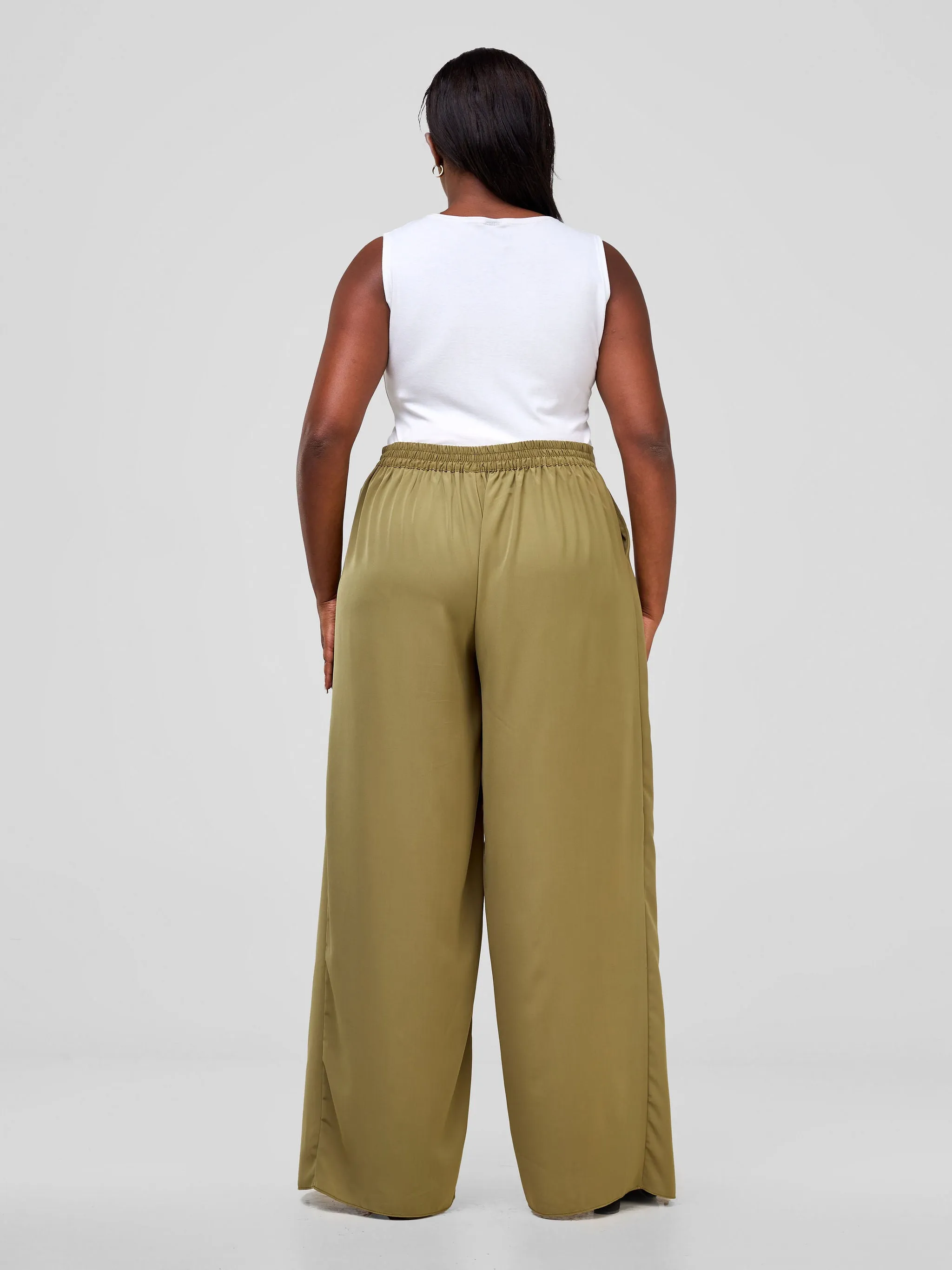 Vivo Mira Front Drape Pants - Hunters Green