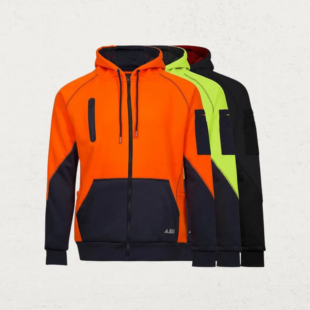 Water Resistant Rain-Defend Hi Vis Full Zip Fleece Hoodie